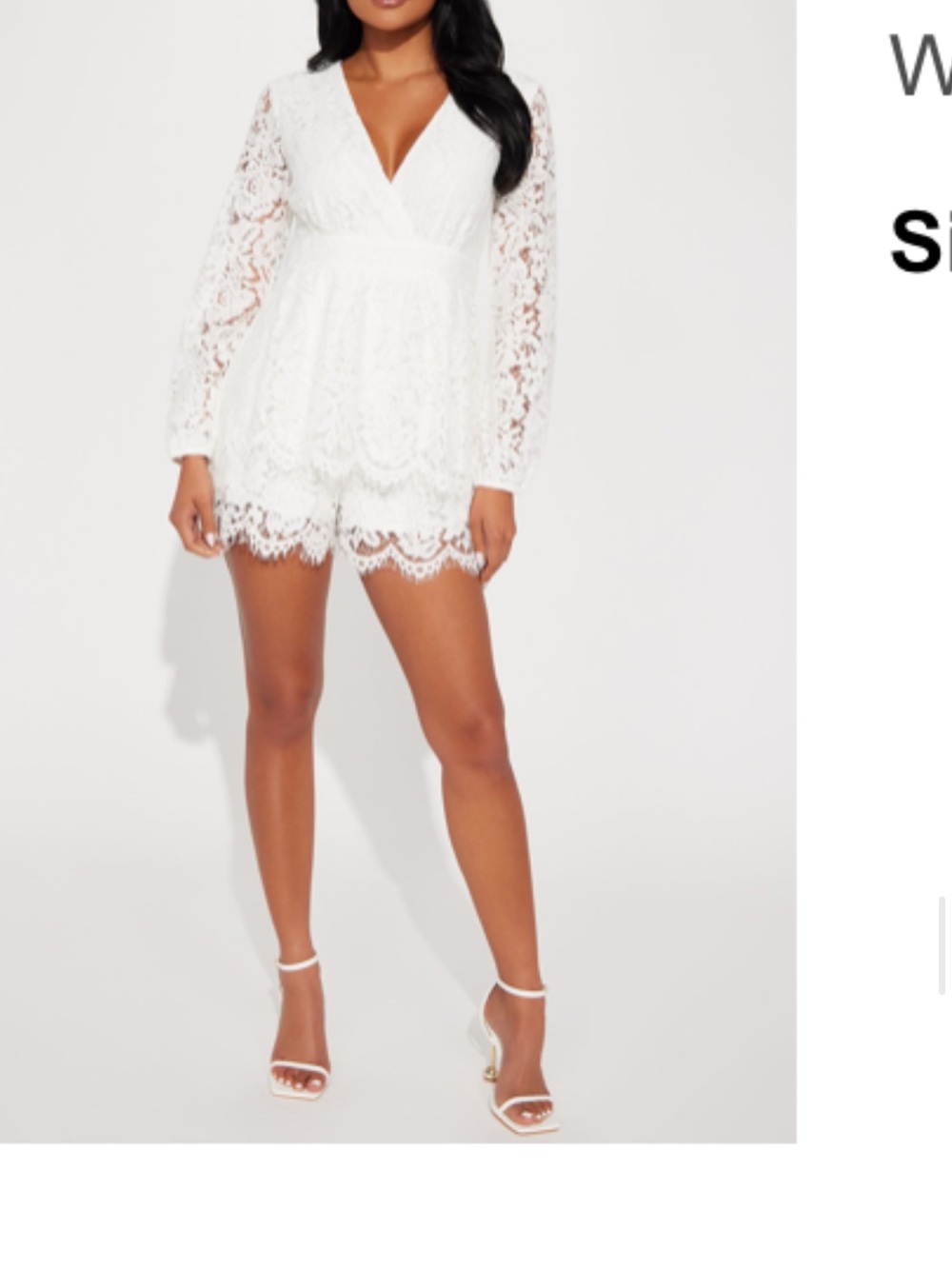 Fashion Nova White Lace Long Sleeve Romper - Picture 2 of 2